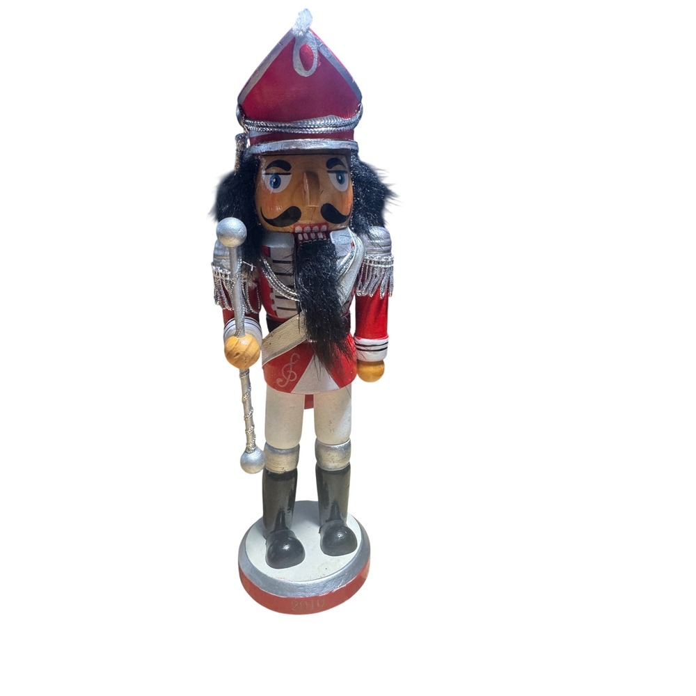 2010 Limited Edition Target Wooden Nutcracker Soldier Red Silver 4584/16050 7.5"